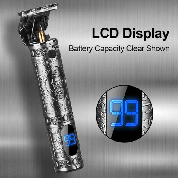 Hair trimmer professional engraving shapes with LCD display chargeable
