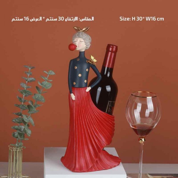Hand-made craft girl glass holder or bottle stand for home & restaurant decoration