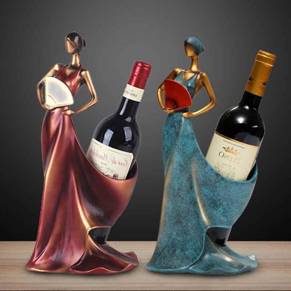  Hand-made craft girl glass holder or bottle stand for restaurant & home decoration