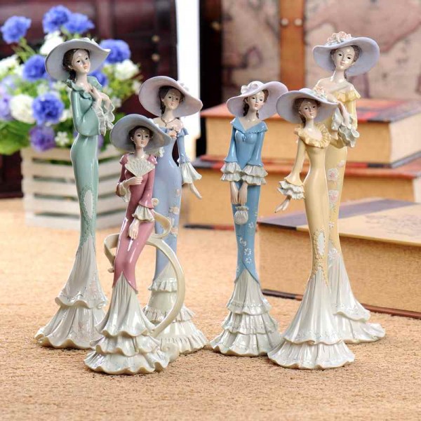 European resin home decoration noble character Victorian girl for living room and wedding gift