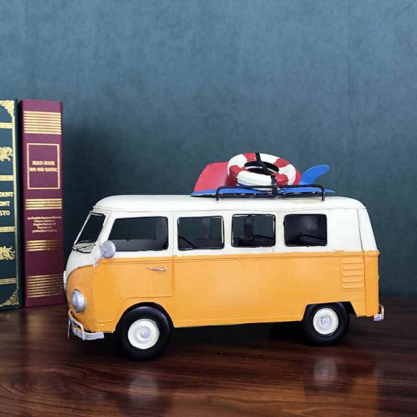 Iron surfboard bus car handmade iron model decorative craft for office and home decoration
