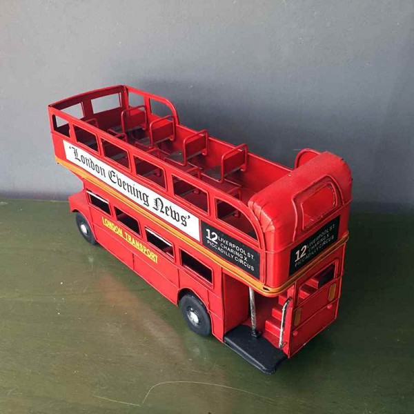 Old style iron-made handmade london bus iron model decorative craft for office and home