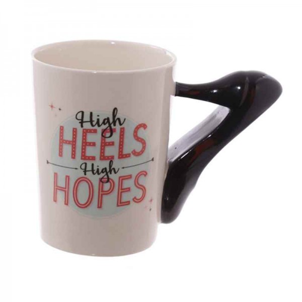 High heels ceramic coffee cup creative comb nail polish hair dryer shape cup