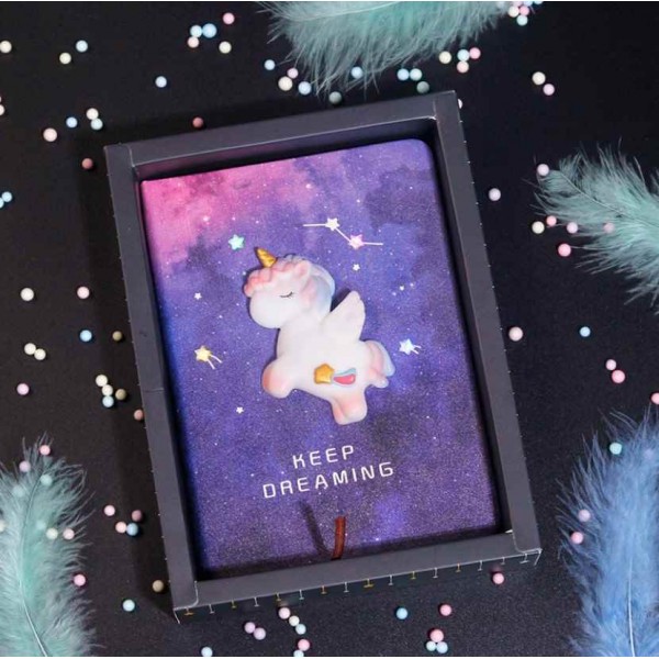 Unicorn With Light Notebook Fantasy Starry Sky Handbook Coloring Page Children's Day Gifts and Stationery for Classmates