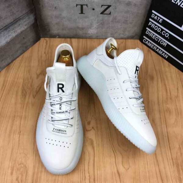 White comfortable sneakers for summer and sports shoes for men