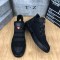 Men's casual shoes faux leather black color footwear 