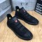 Men's casual shoes faux leather black color footwear 