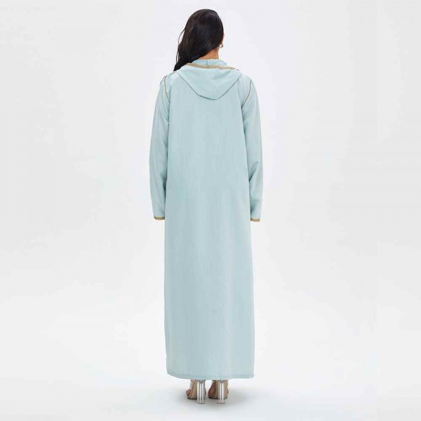Long dress pajamas arabian women's fashion casual long skirt with embroidery middle eastern robe