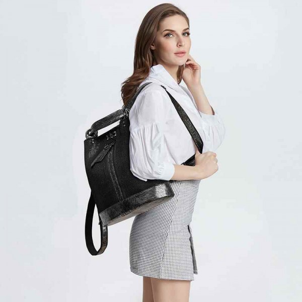 Women's bag new model sequin leather shoulder bag & hand bag large capacity travel backpack