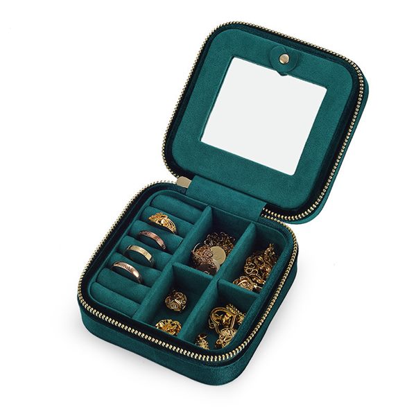 Small velvet-made jewelry storage box GTS019