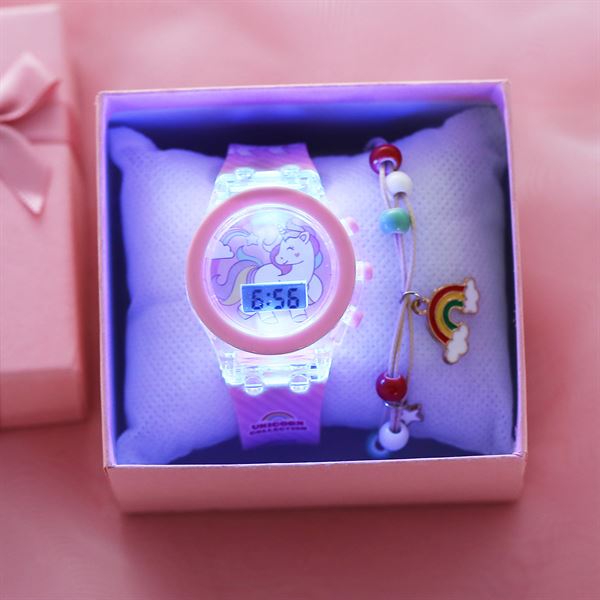 Girls glowing watch gift set with bracelet GFG001