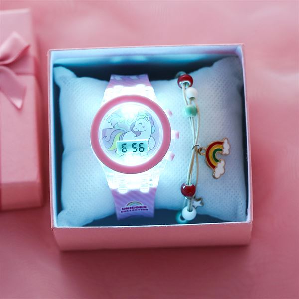 Girls glowing watch gift set with bracelet GFG001