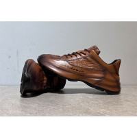 Men heightening thick bottom low-top shoes leather trendy shoe MFSC018