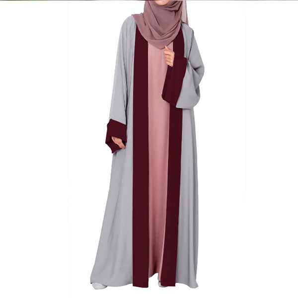 Long arabic women's thobe with waist tie in two colors