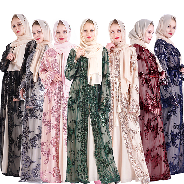 Luxury embroidery arabian abaya women's robe ONE PIECE