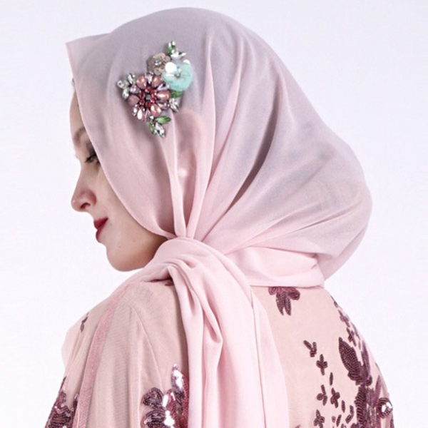 Luxury embroidery arabian hijab women's scarf