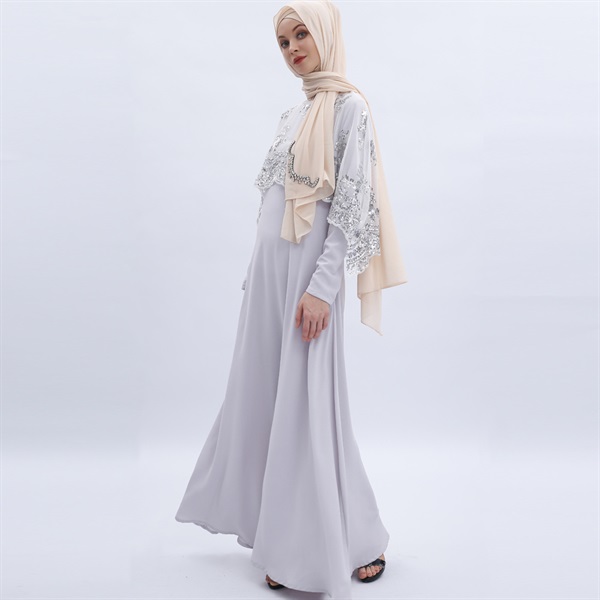Arab women's long abaya embroidered in three colors ARAG009