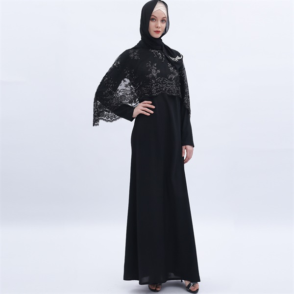 Arab women's long abaya embroidered in three colors ARAG009