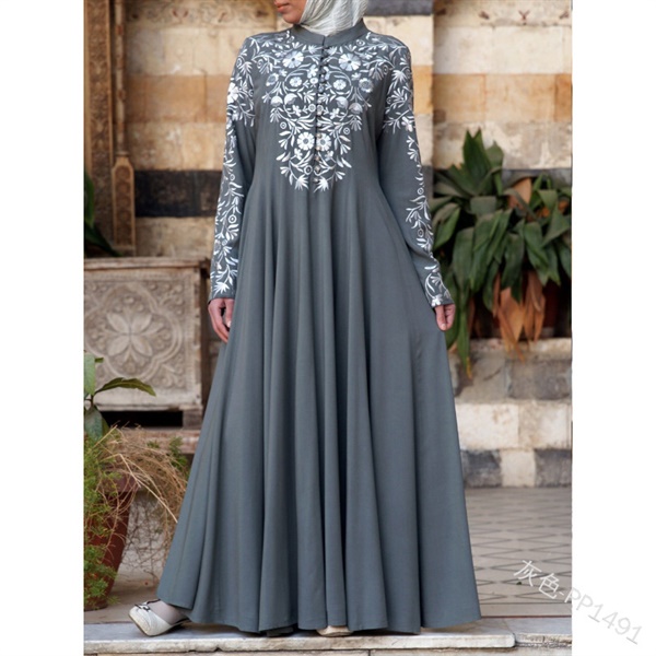 Arab women's long abaya printed in four colors arag010