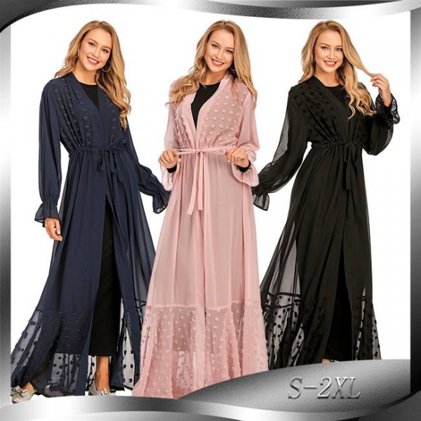 Fashion Arabian style Robe Slim fit and slim waist Chiffon arag012