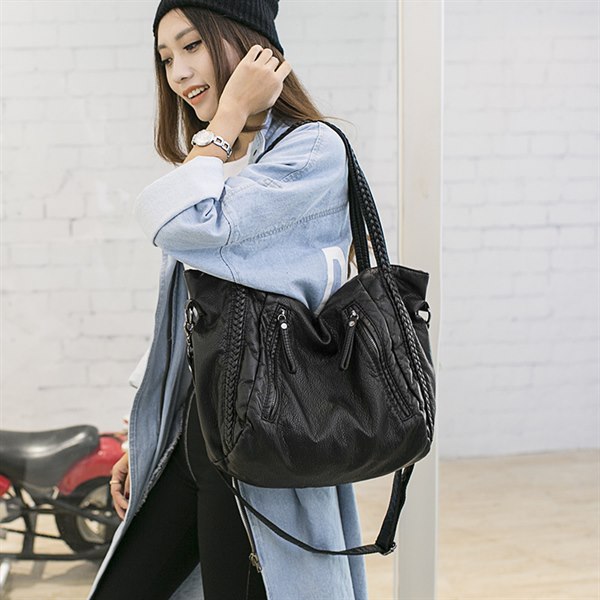 Backpack women new style bag black two sizes 12