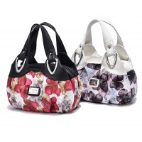 Women's Handmade Floral Clear Leather Bag WWB017