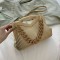 Women trendy square PU leather bag with chain shape strap with plastic hand wwb033