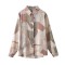 Women's long-sleeved chiffon shirt with geometric patterns
