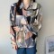 Women's long-sleeved chiffon shirt with geometric patterns