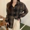 Women's plaid long-sleeved loose-fitting shirt