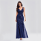 Women sleeveless V-neck embroidered slim evening dress wfwc026