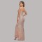 Women sleeveless V-neck shiny slim evening dress wfwc030
