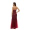 Women sleeveless V-neck shiny slim evening dress wfwc033