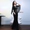Women open long sleeves shiny slim evening dress wfwc035