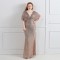 Women big size short sleeves shiny evening dress wfwc036