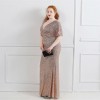 Women big size short sleeves shiny evening dress wfwc036