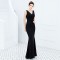 Women sleeveless shiny slim evening dress wfwc040