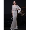 Women long sleeves shiny slim evening dress wfwc046