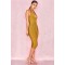 V-neck open-chested elastic tight-fitting hip bandage dress mid-length dress wfwc048