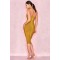 V-neck open-chested elastic tight-fitting hip bandage dress mid-length dress wfwc048