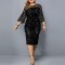Plus size Party Dress Women Sequin Mesh Evening short Dress WFWC059