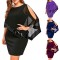 Plus-size chiffon dress women's  bat sleeves  high-end skirt WFWC062