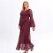 Plus-size lace mesh elegant dress WFWC063