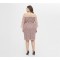 Women Plus-Size Off Shoulder Long Horn Sleeve Lace Slim Fit Plus Size Party Dress WFWC067