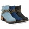 Women Jean Boot Denim Ankle Boots belt buckle Casual Shoes Plus Size WFWS009