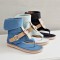 Denim Flip-flop Flat Sandals with Buckles for Women WFWS010