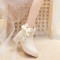 Women's Ankle Classic Boots Round Toe Strap Side Ribbon Tie High Heels Shoe WFWS012