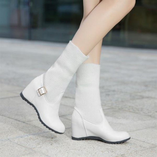Women's Winter boots British style hidden high-heels thick-heel shoes boots WFWS015