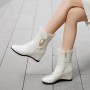 Women's Winter boots British style hidden high-heels thick-heel shoes boots WFWS016
