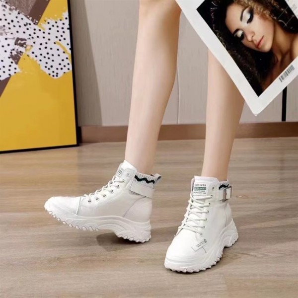 Women's casual white flat sports shoes for students WFWS018